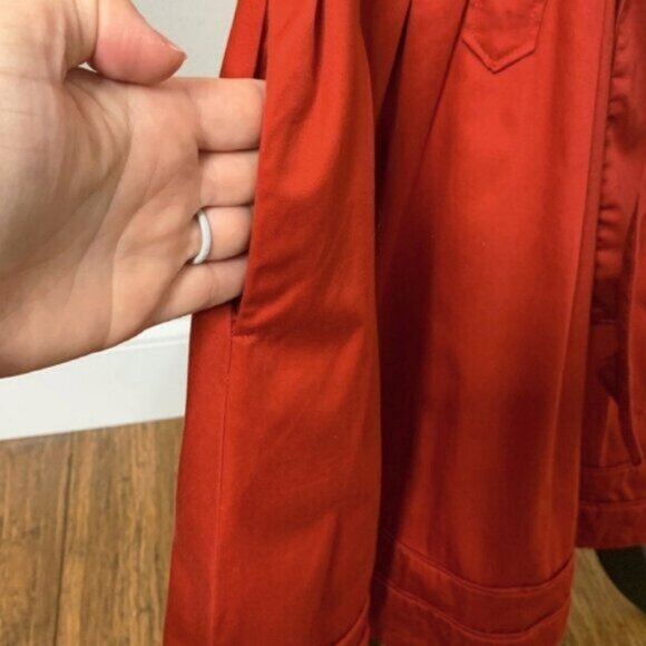 Banana Republic Red Orange Cuffed Button Down Vintage Inspired Dress - Picture 7 of 16